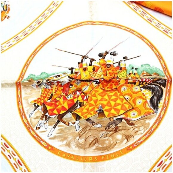 HERMES Authentic Orange Scarf - Picture 6 of 8